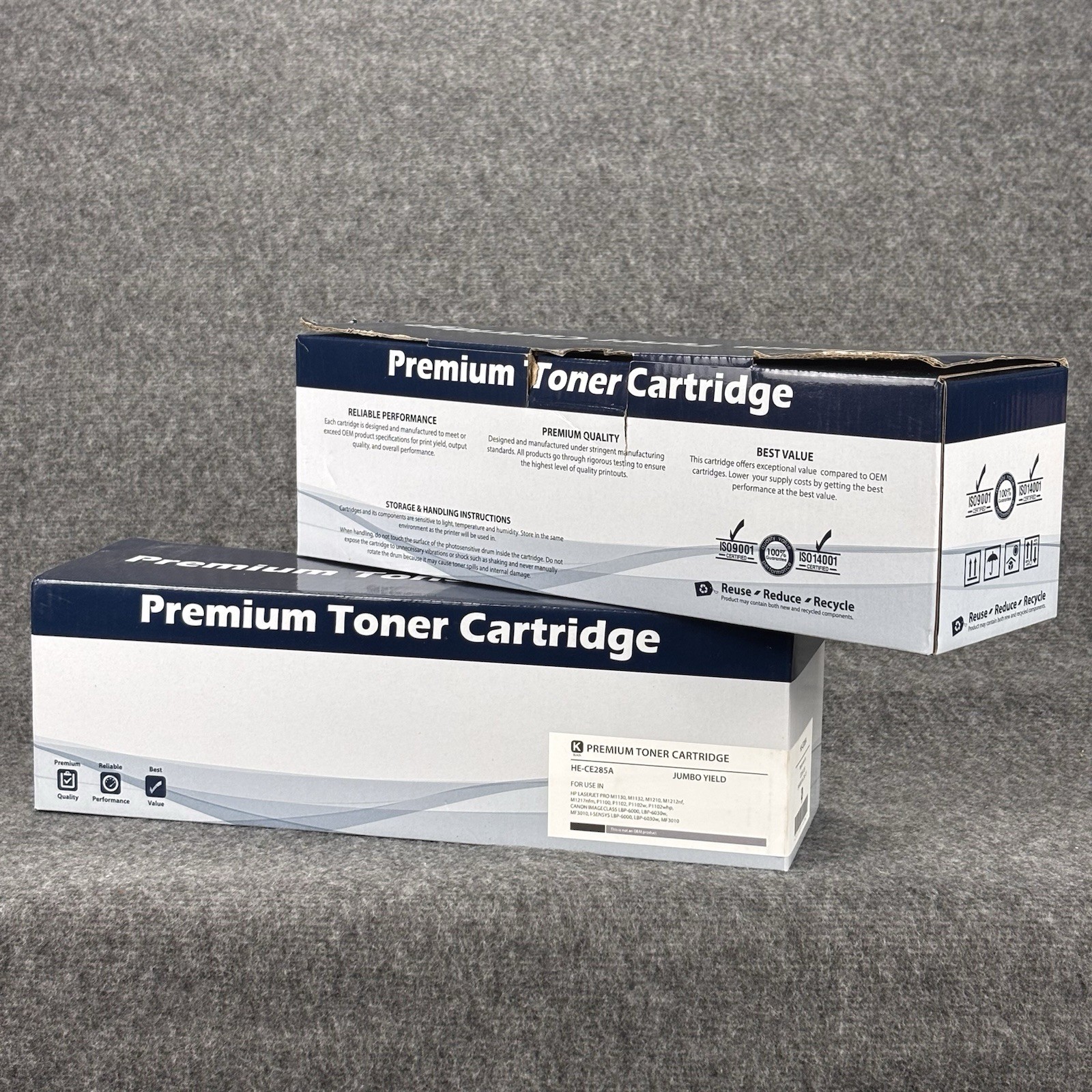 2 Pack Compatible HP CE285A 85A Black Toner Cartridges Yield New Sealed HP