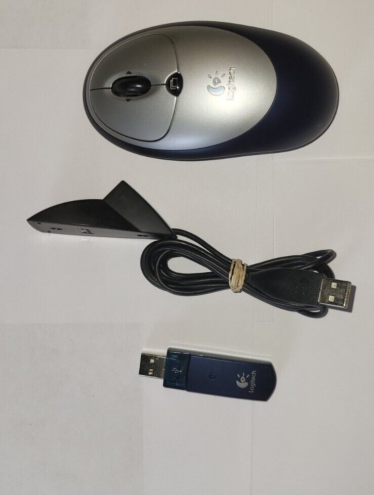 🔥 Vintage 2003 Logitech Cordless Click Wireless Optical Mouse 🔥