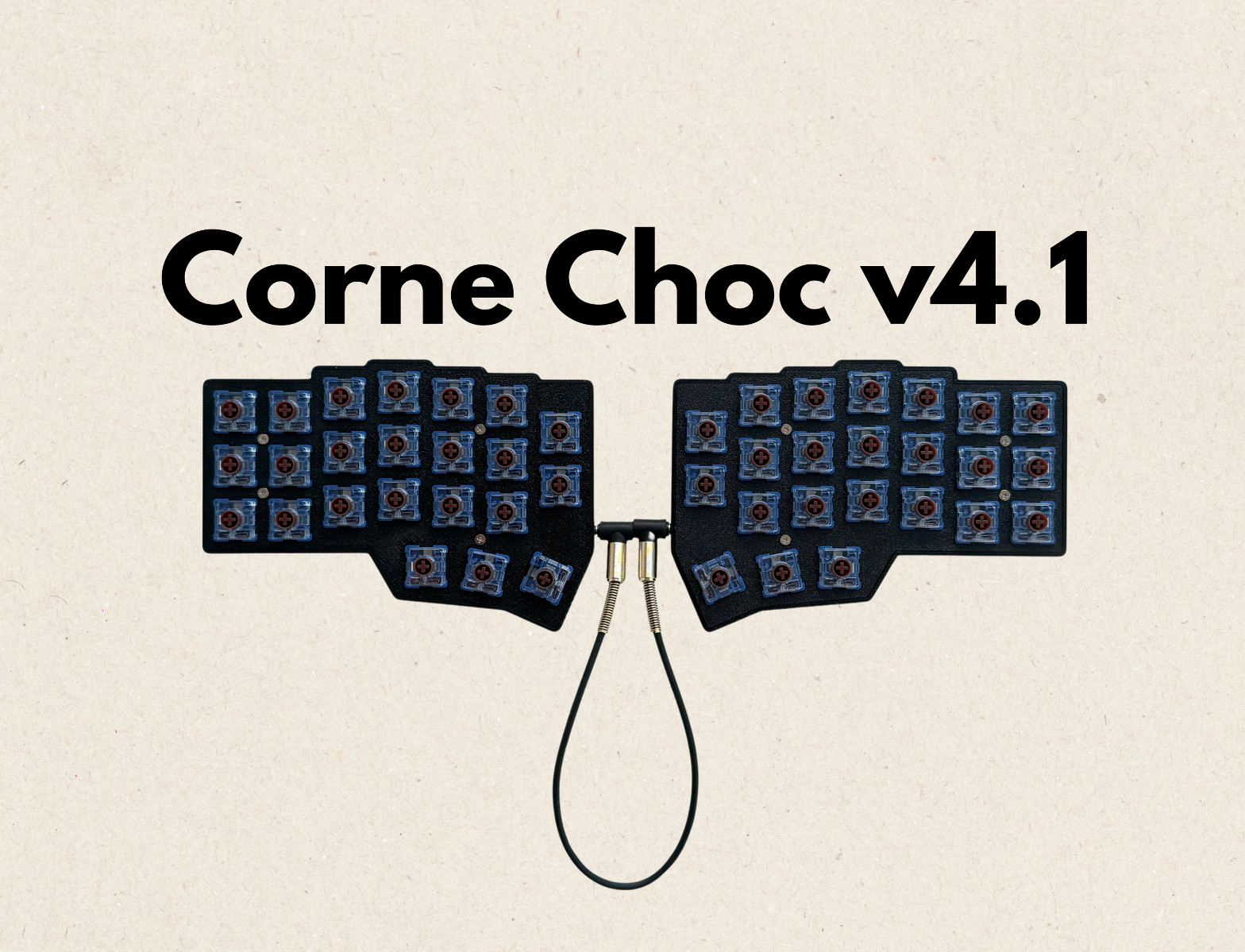 Corne v4.1 split keyboard, ergonomic, QMK Vial, Kailh Choc V1 and V2 low-profile