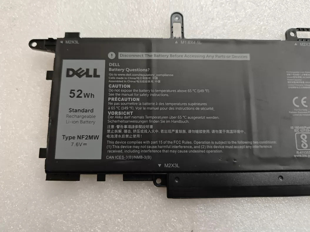 Genuine 52Wh NF2MW Laptop Battery for Dell Latitude 7400 2-in-1 9410 2-in-1 OEM