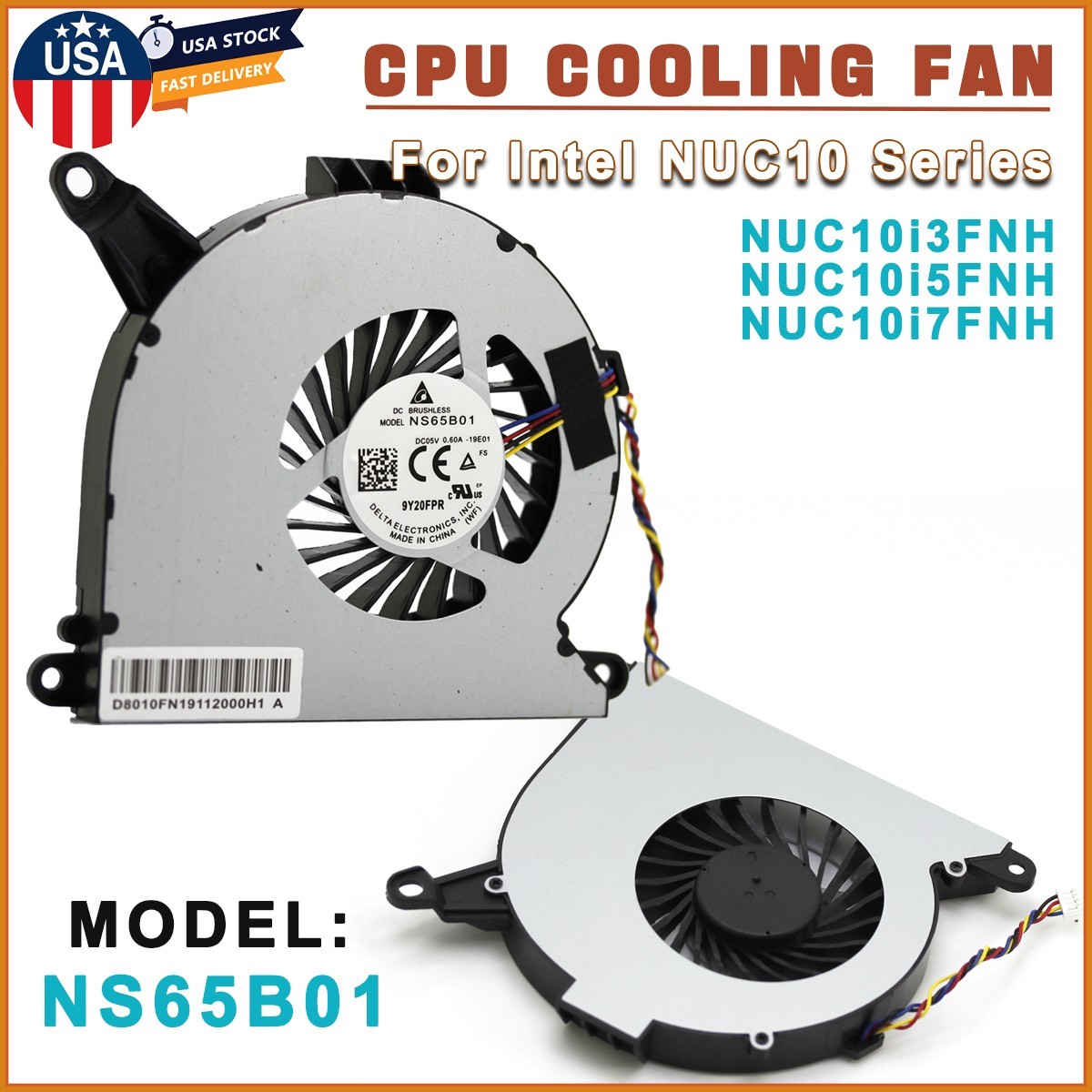 Mini PC CPU Cooling Fan For Intel NUC10 Series NUC10i3FNH NUC10i5FNH NUC10i7FNH