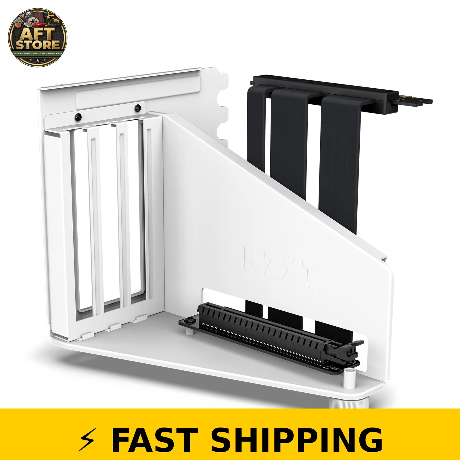 NZXT Vertical GPU Mounting Kit - PCIe 4.0 Riser Cable - White