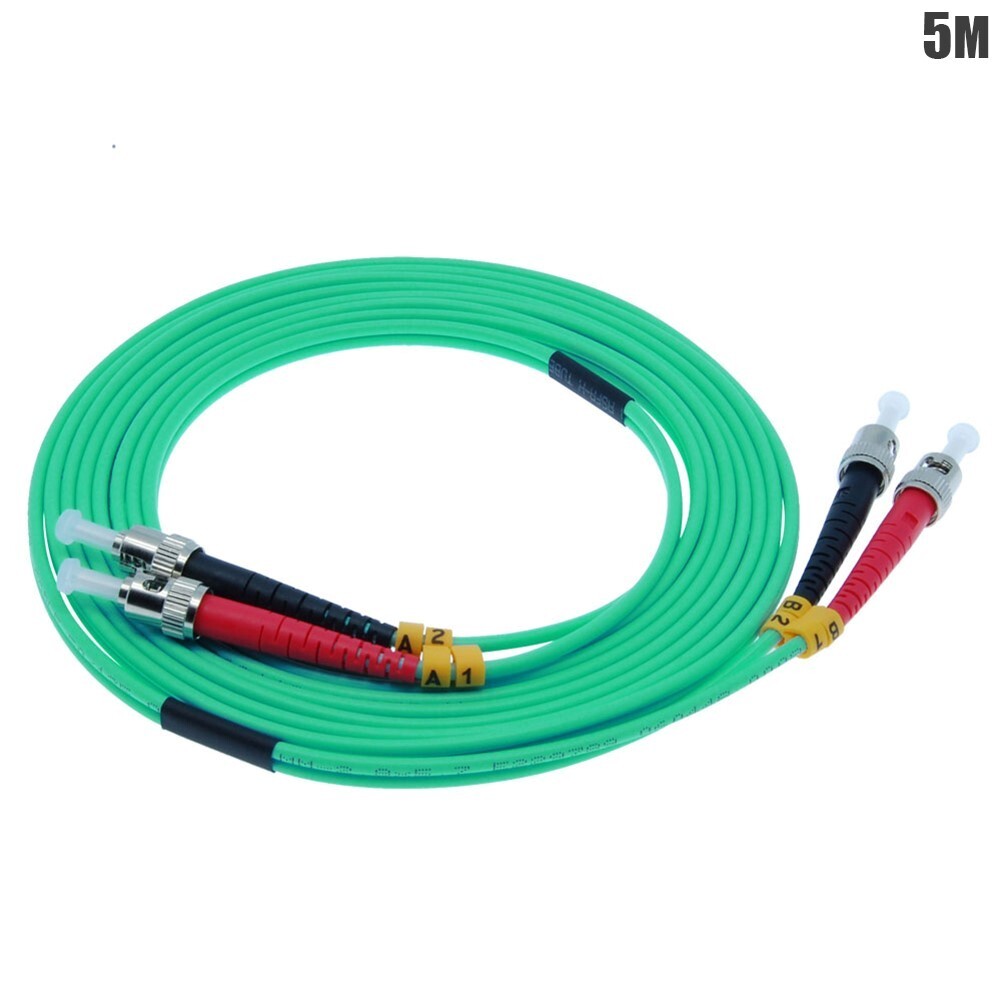 5M 16FT ST to ST 10G OM3 Duplex 50/125 Multi Mode Fiber Optic Optical Cord Aqua