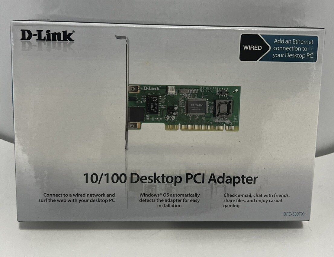 D-Link DFE-530TX+ 10/100Mbps Fast Ethernet PCI Adapter Brand New Sealed NOS