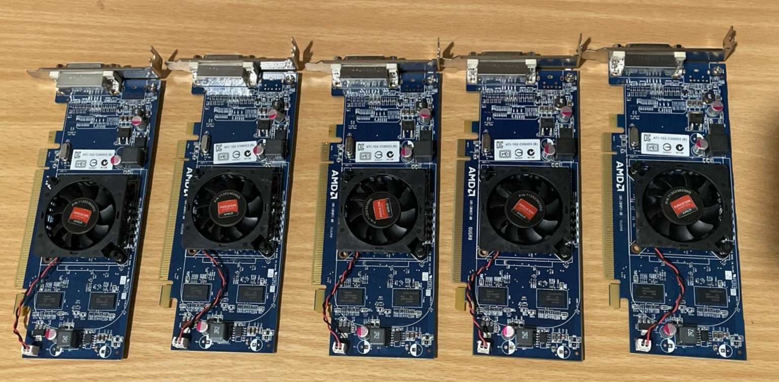 Lot of 5 AMD Radeon HD6350 512MB 109-C09057-00 PCI-E Low Profile Graphics Card