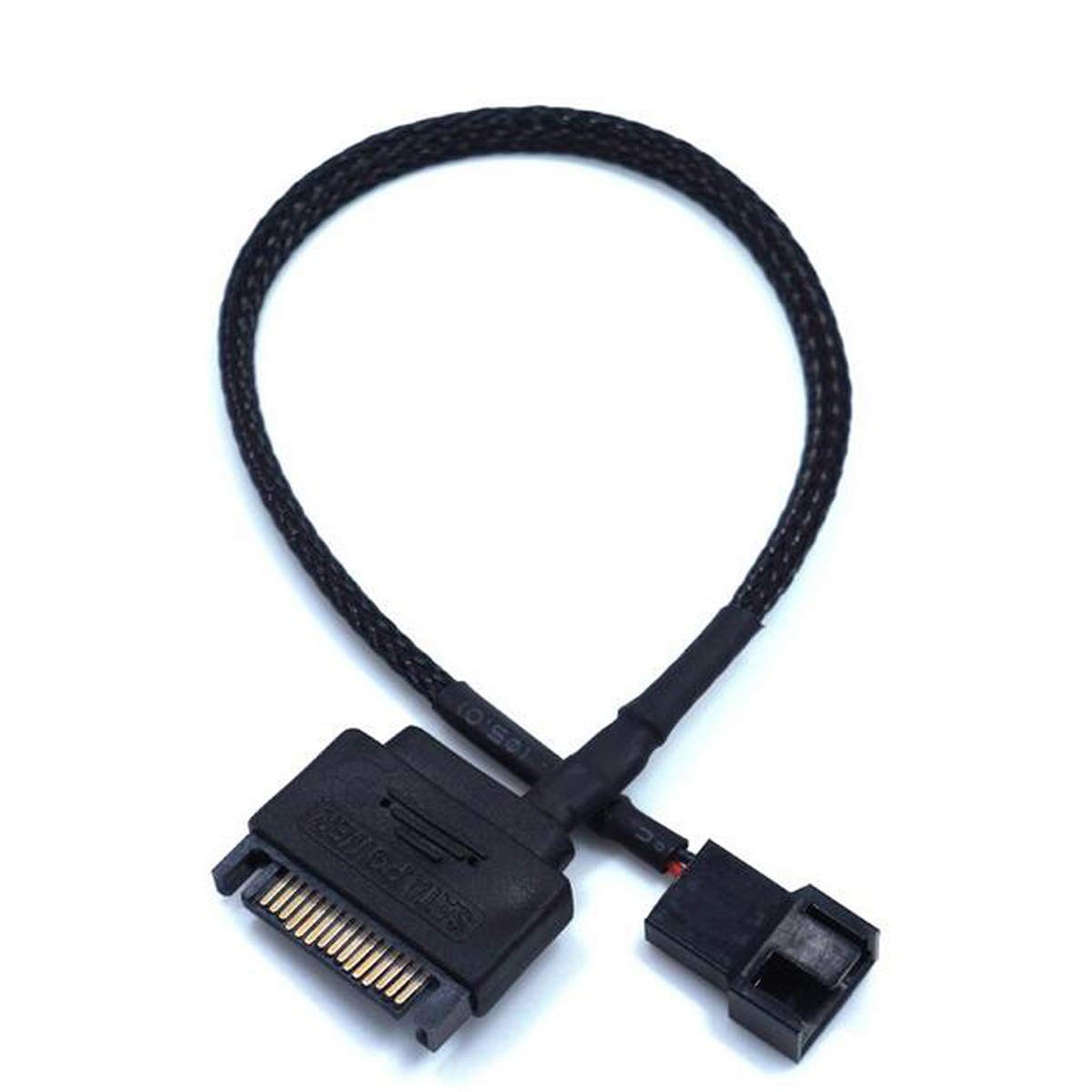 OPSFALCON 2 Pack SATA to 3 Pin / 4 Pin PMW 12V PC Case Fan Power Adapter Cable,