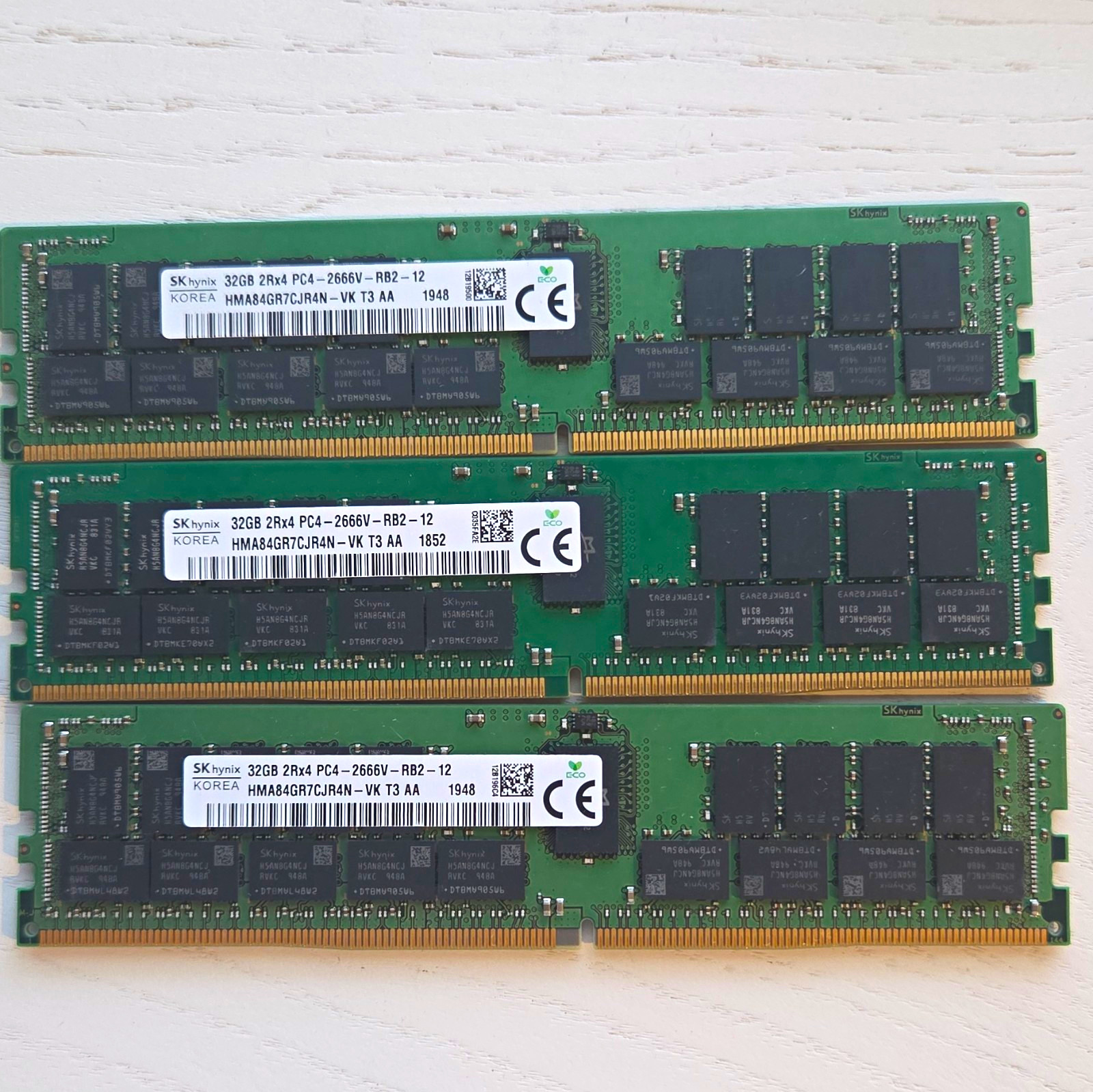 SK hynix 96GB (3x32GB) DDR4 PC4-2666V ECC Reg RDIMM 288-Pin HMA84GR7CJR4N-VK