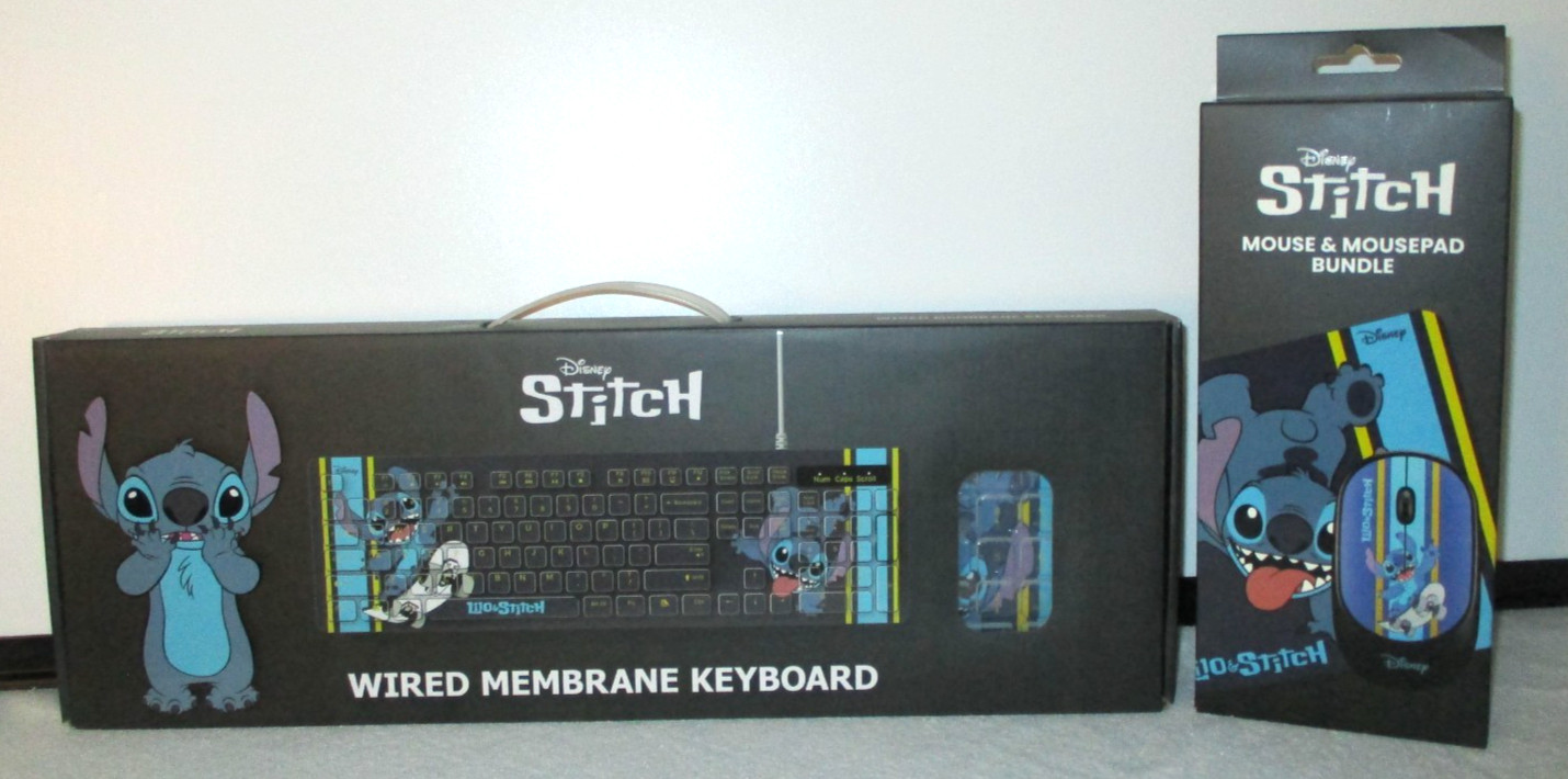 Geeknet Disney Lilo & Stitch Wired Keyboard  Mouse & Pad Bundle Combo NEW SEALED