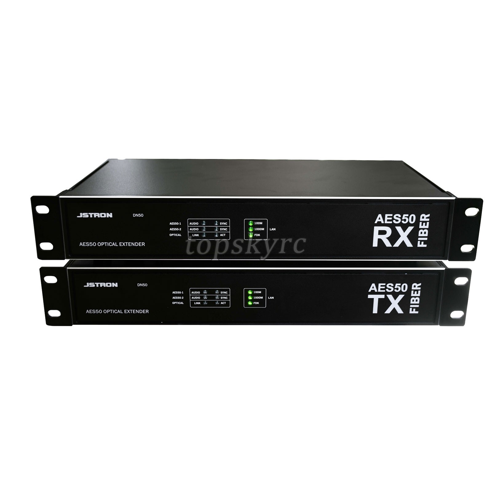 DN50 2CH AES50 2-IN-1 Optical Fiber Extender + Gigabit Transceiver Tuning Light