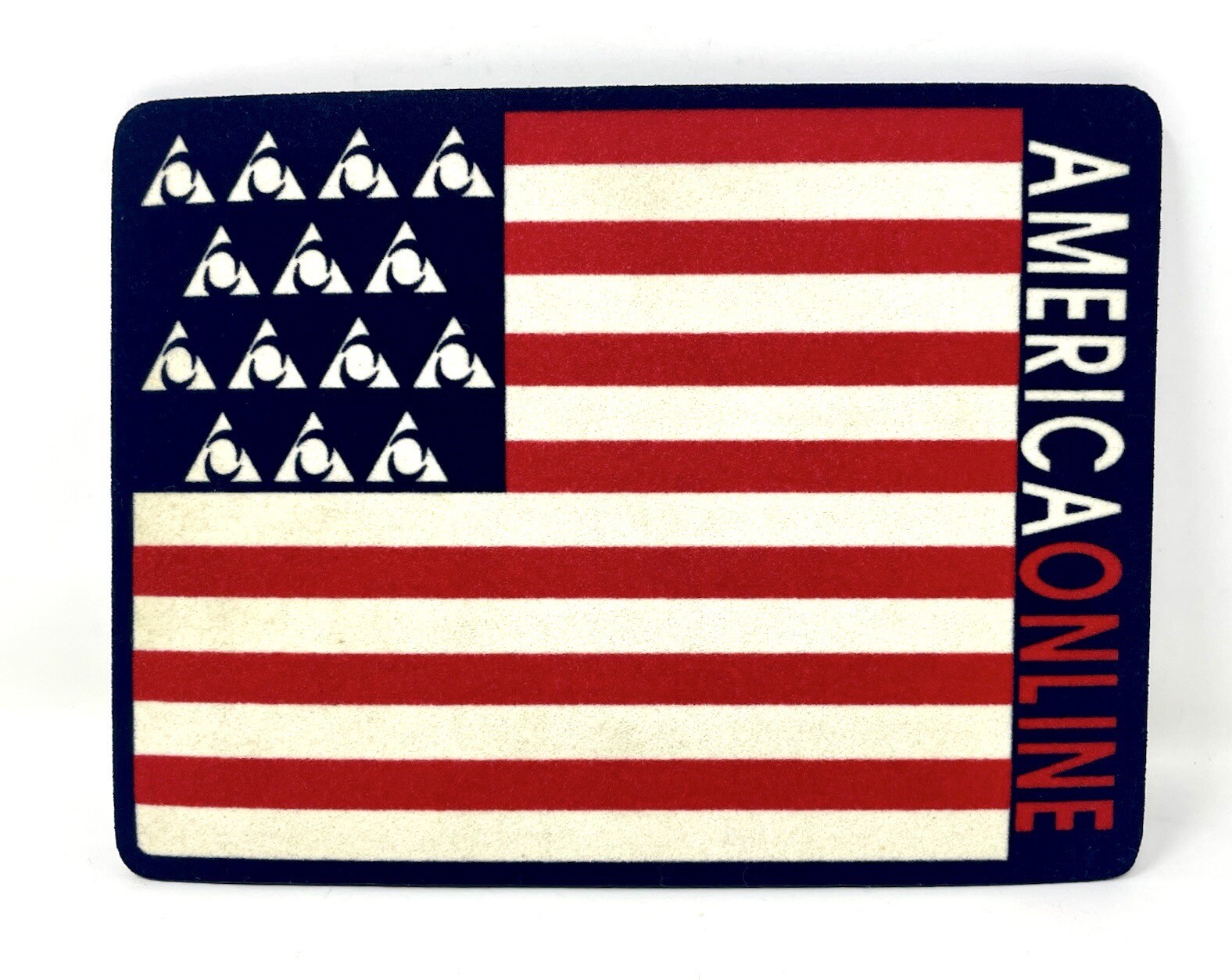 RARE Vintage 90’s America Online AOL Online Mouse Pad Felt Material USA Theme