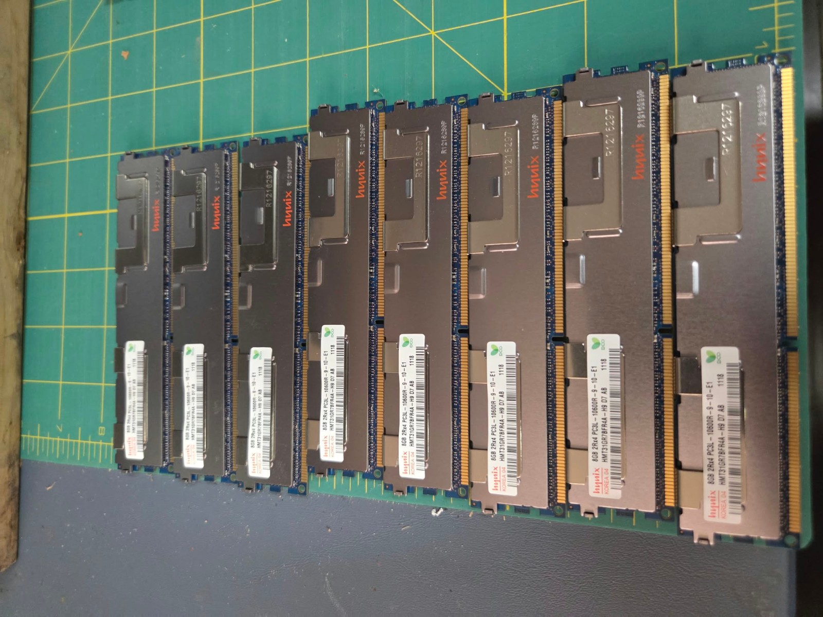 64GB (8) HYNIX 8GB 2Rx4 PC3 - 10600R-9-10-E1 SHEILDED SERVER RAM 64GB TOTAL