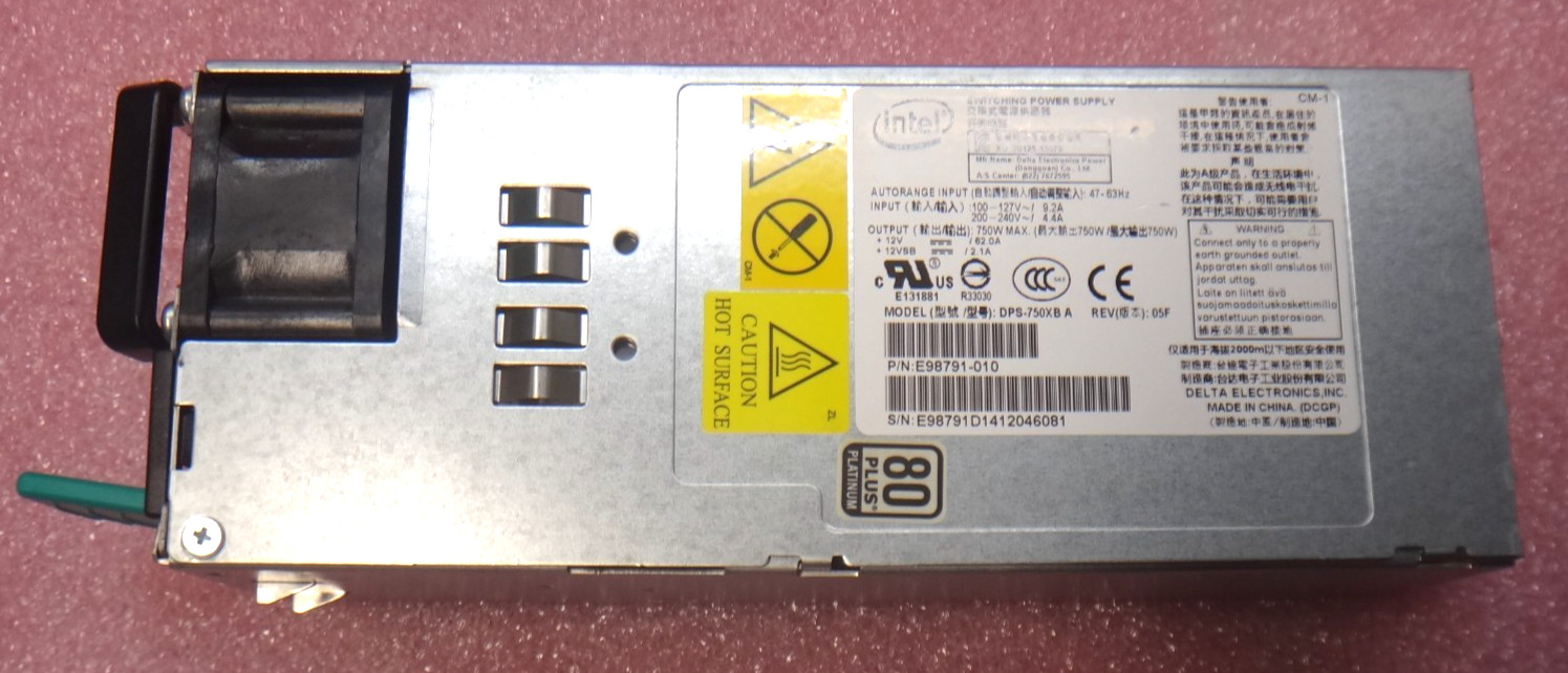 Genuine  Intel DPS-750XB A 750W Power Supply E98791 for Intel P4000 R1000 R2000