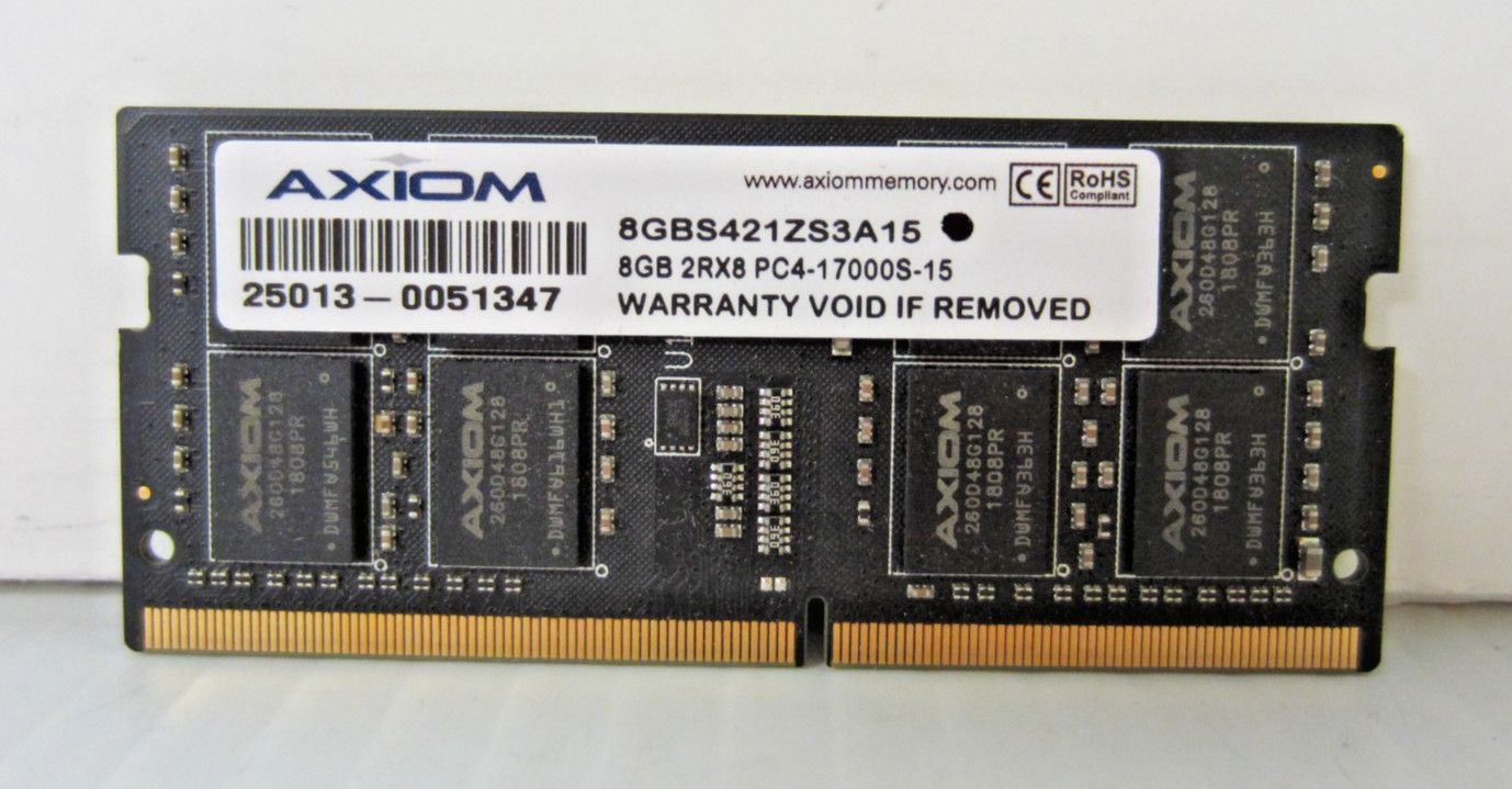 AXIOM 8GB 2Rx8 PC4-17000S-15 Laptop Memory 8GBS421ZS3A15
