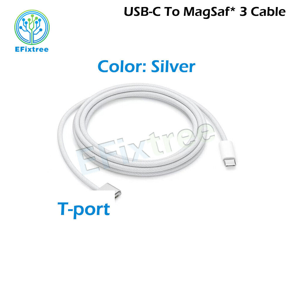 Original New Silver USB C Magsaf* 3 Power Cable For Macbook 14