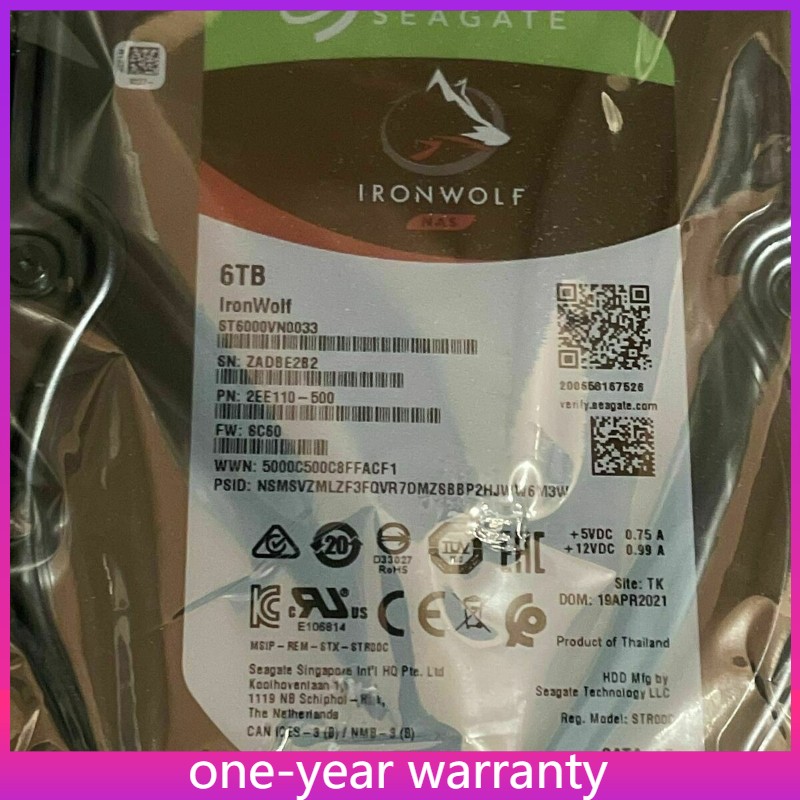 Seagate IronWolf ST6000VN0033 6TB 3.5" SATA NAS Internal HDD