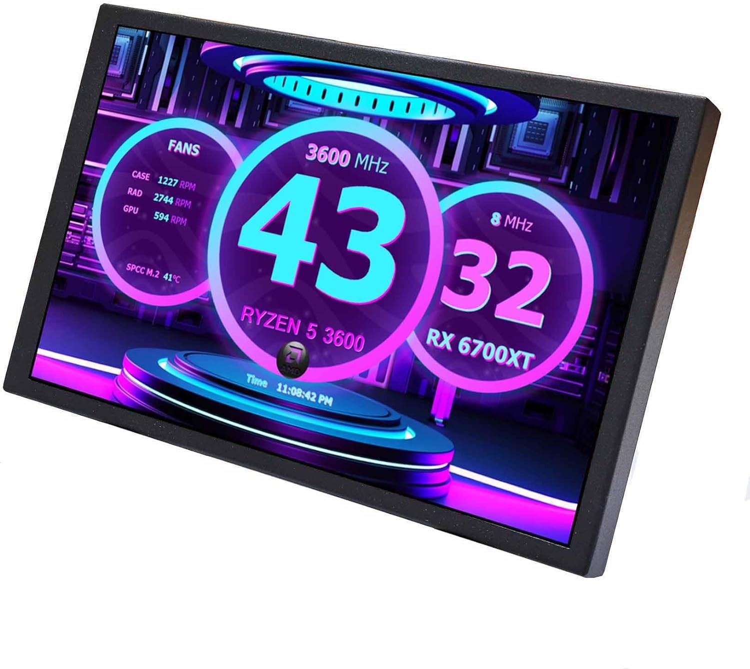 VSDISPLAY 8 Inch Small Mini LCD Monitor 1280x800 IPS Screen Display for Black 