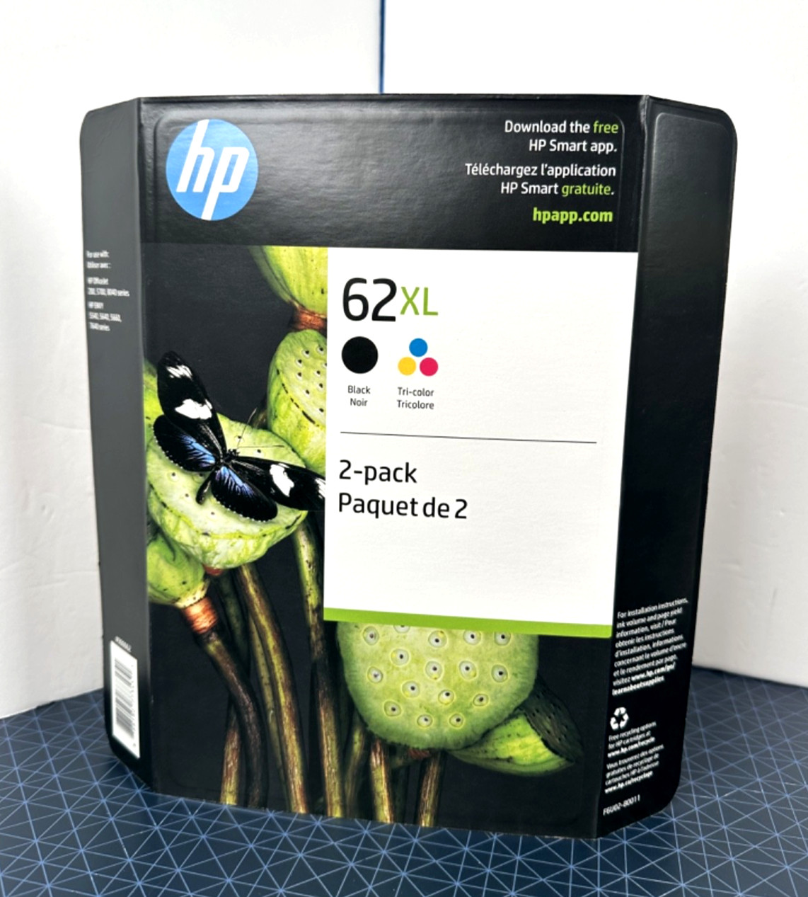 Genuine HP 62XL 2-PACK Black & Tri-Color Ink Cartridges - EXP 12/24 F6U02BN NEW