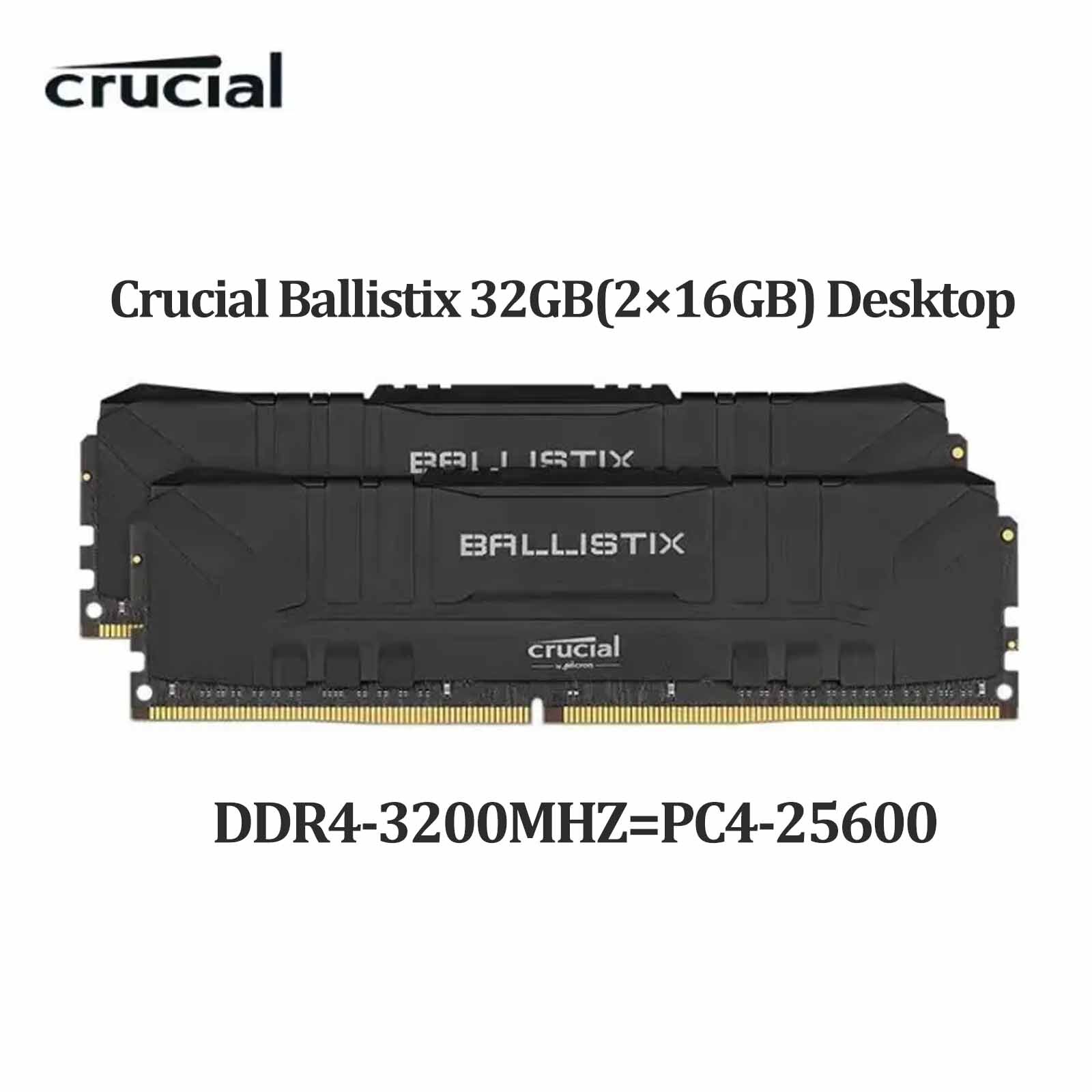 Crucial Ballistix 3200 MHz DDR4 32GB(2×16GB) RAM Desktop Memory DIMM 288PIN New