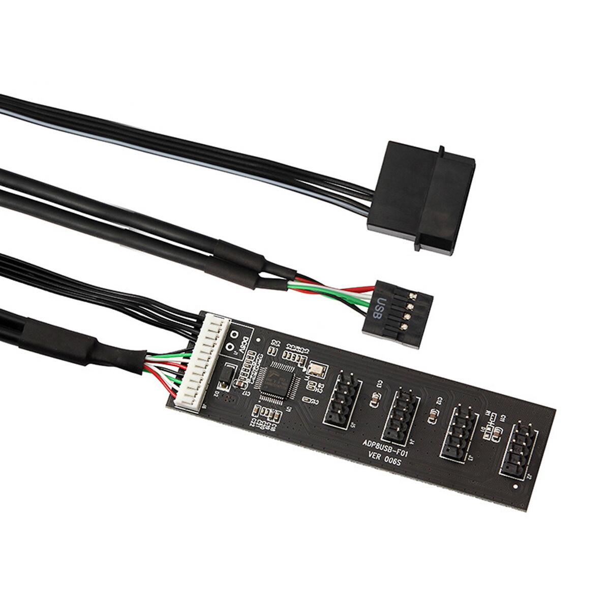 USB 2.0 9pin 10pin Header 1 to 4 Female Splitter  Cable HUB with   Adapter