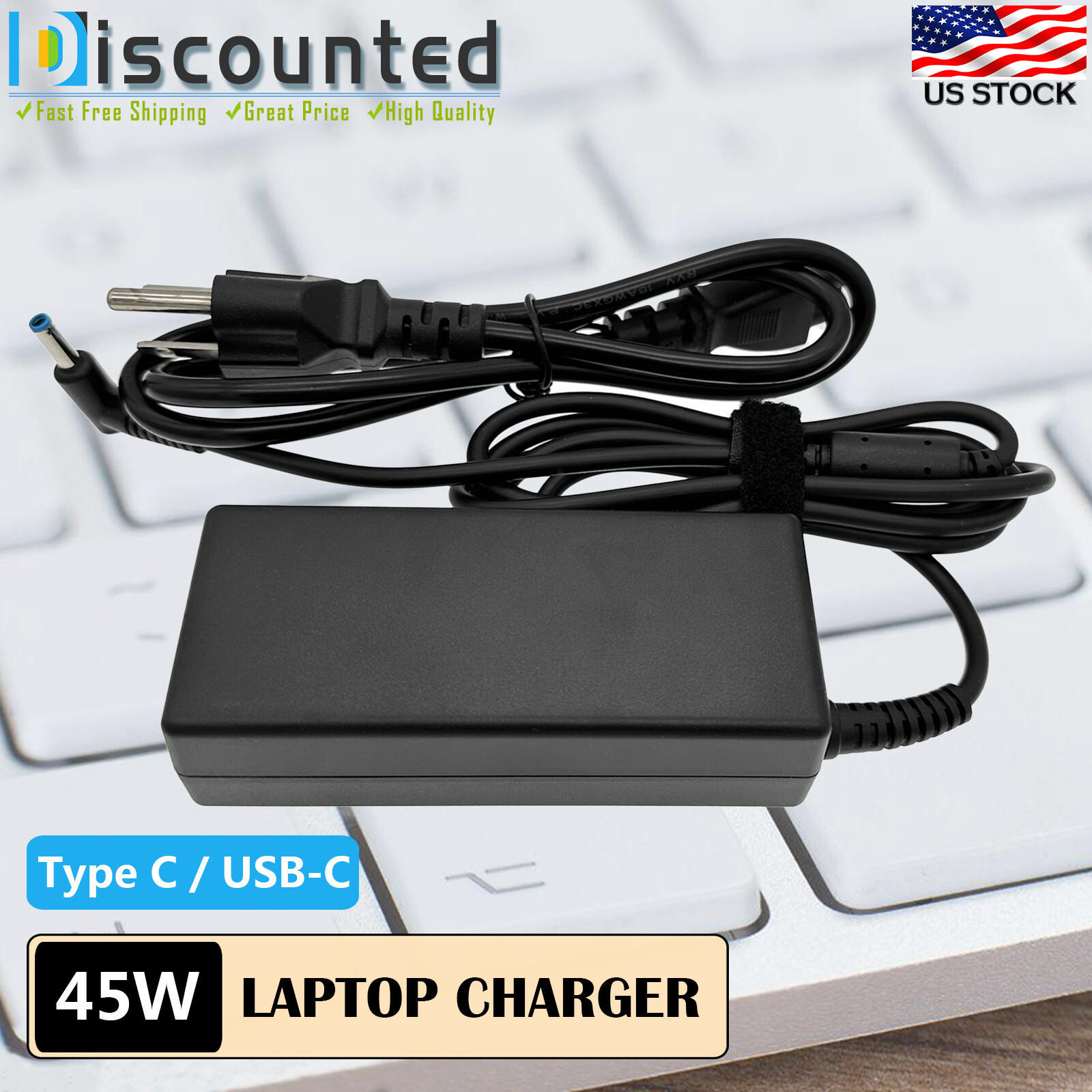 AC Adapter Power Supply Cord Charger For HP 17-by0061st 17-by0062cl Laptop
