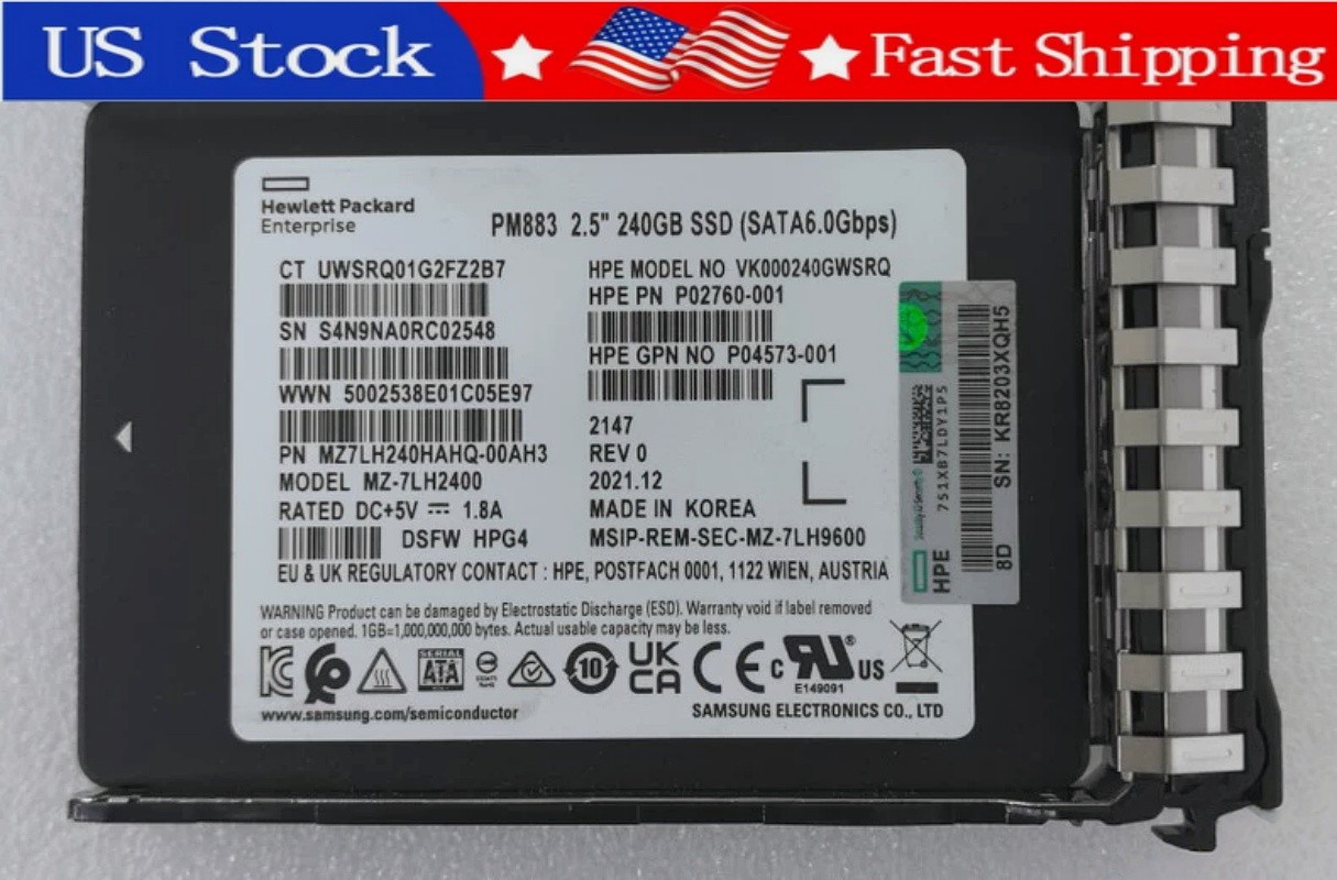 New HPE P40496-B21 P41521-001 240GB SATA 6G RI 2.5" SFF BC SSD P02760-001
