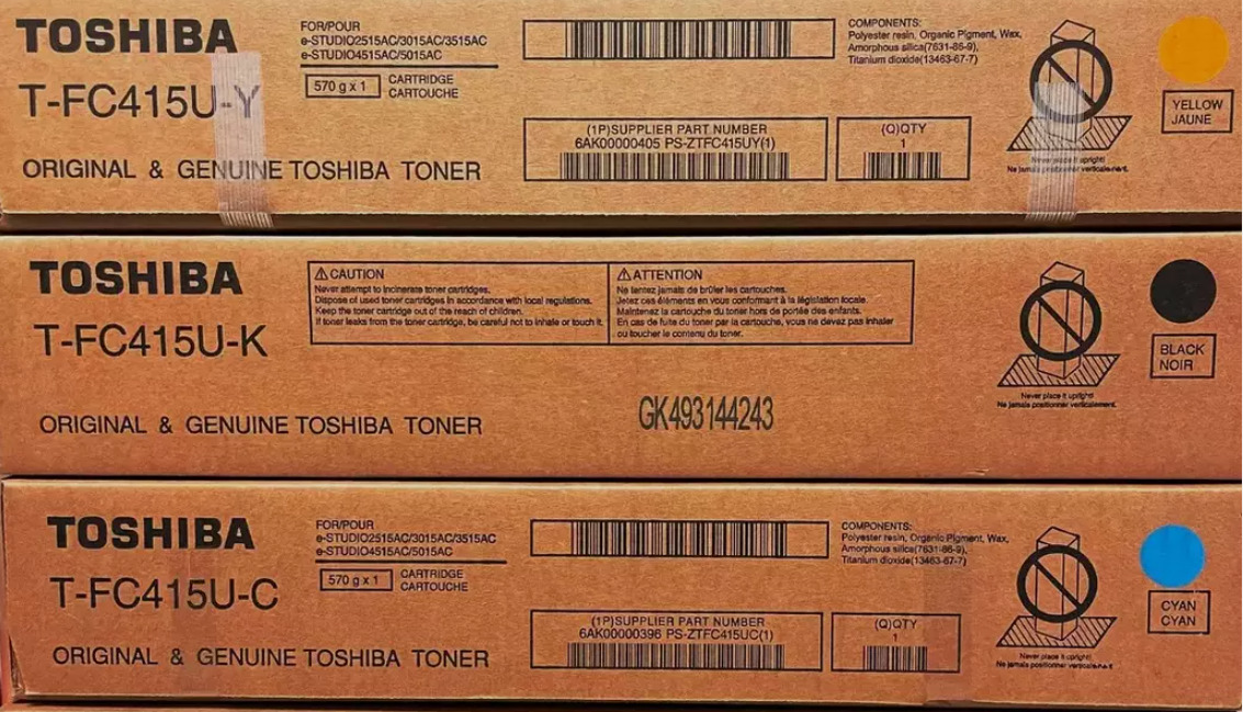 Toshiba  Genuine Toner Cartridges Set of 3   T-FC415U  KYC  For  2515AC,5015AC