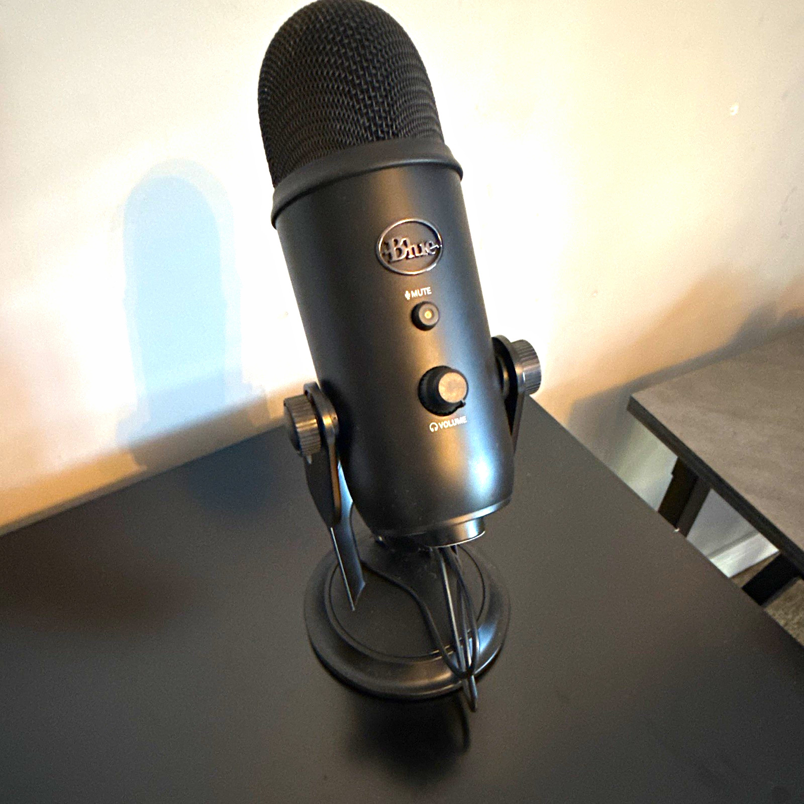 Blue Yeti USB Desktop Condenser Microphone, Black, Mute, Volume, Stand