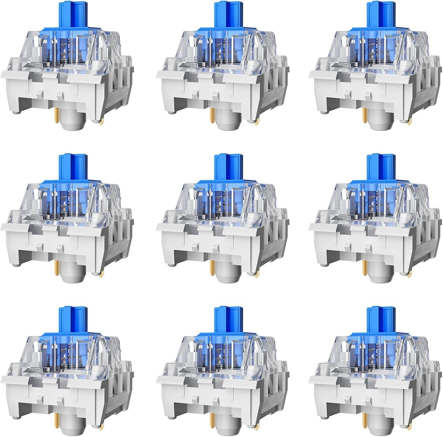 Zhouwang 45PCS Blue Switches,3 Pin Replacement Dustproof Mechanical Keyboards Sw