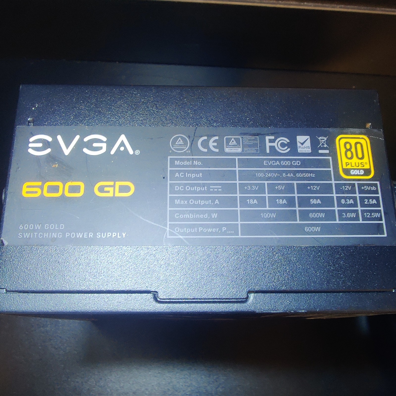 EVGA 600GD 600W ATX Power Supply 80 Plus Gold Certified