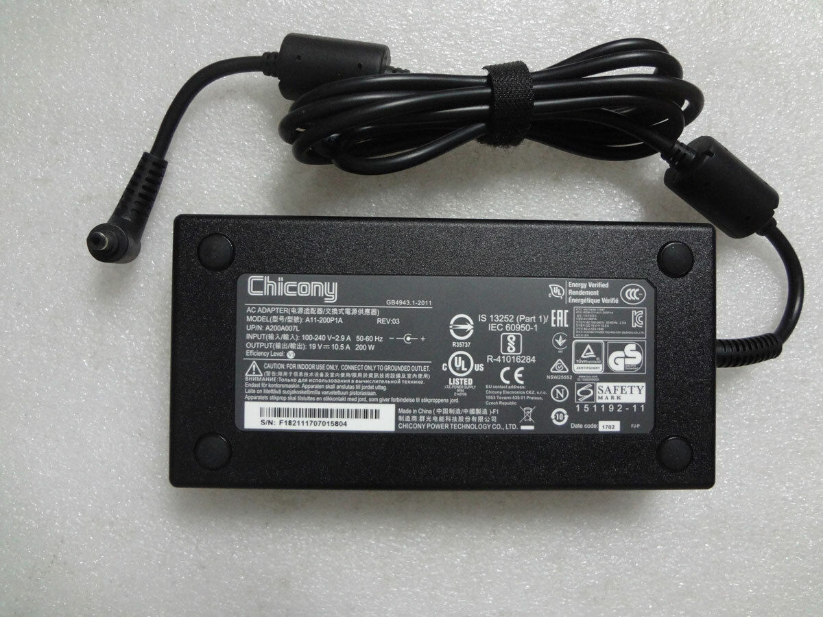 Genuine Chicony 19V10.5A 200W for Sager/Clevo P651SG/P150HM/P150EM/P150SM/NP8150