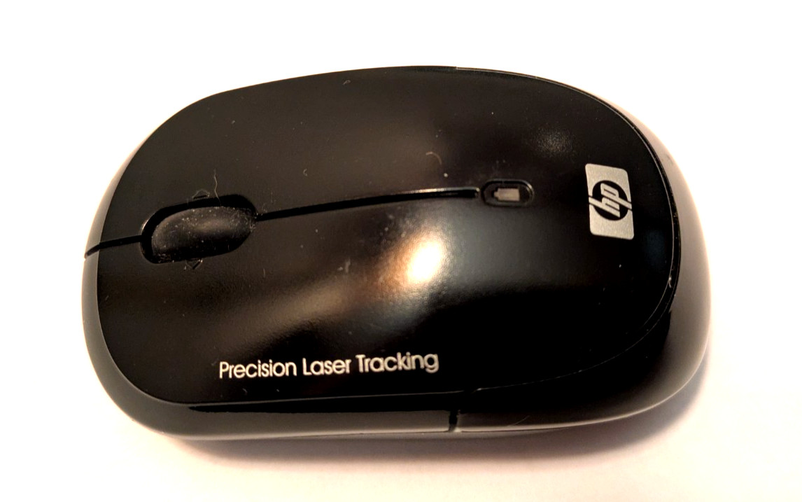 HP Sleek Black Wireless Mouse EY018AA Model MORFB1U0--Tested. Works GREAT