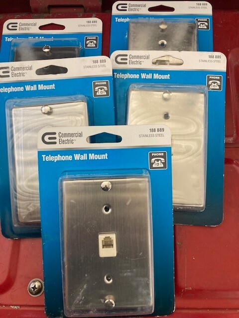 LOT 5 New Commercial Electric 1-Line Phone Wall Mount Metallic 188 889