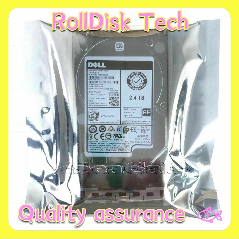 New Dell RWR8F 2.4TB 10K RPM SAS 2.5" 12G ST2400MM0159 HDD Hard Disk Drive