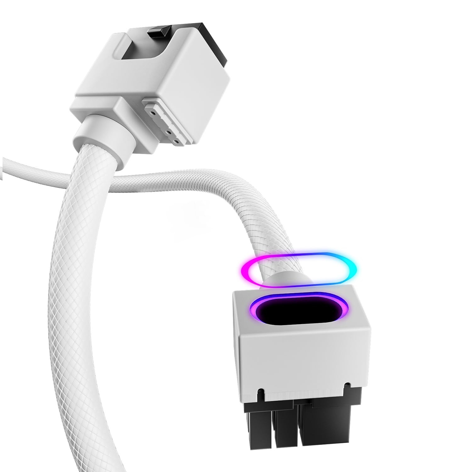 AsiaHorse Hydrus 8Pin GPU ARGB Sleeved White Extension Cable Type B 30cm