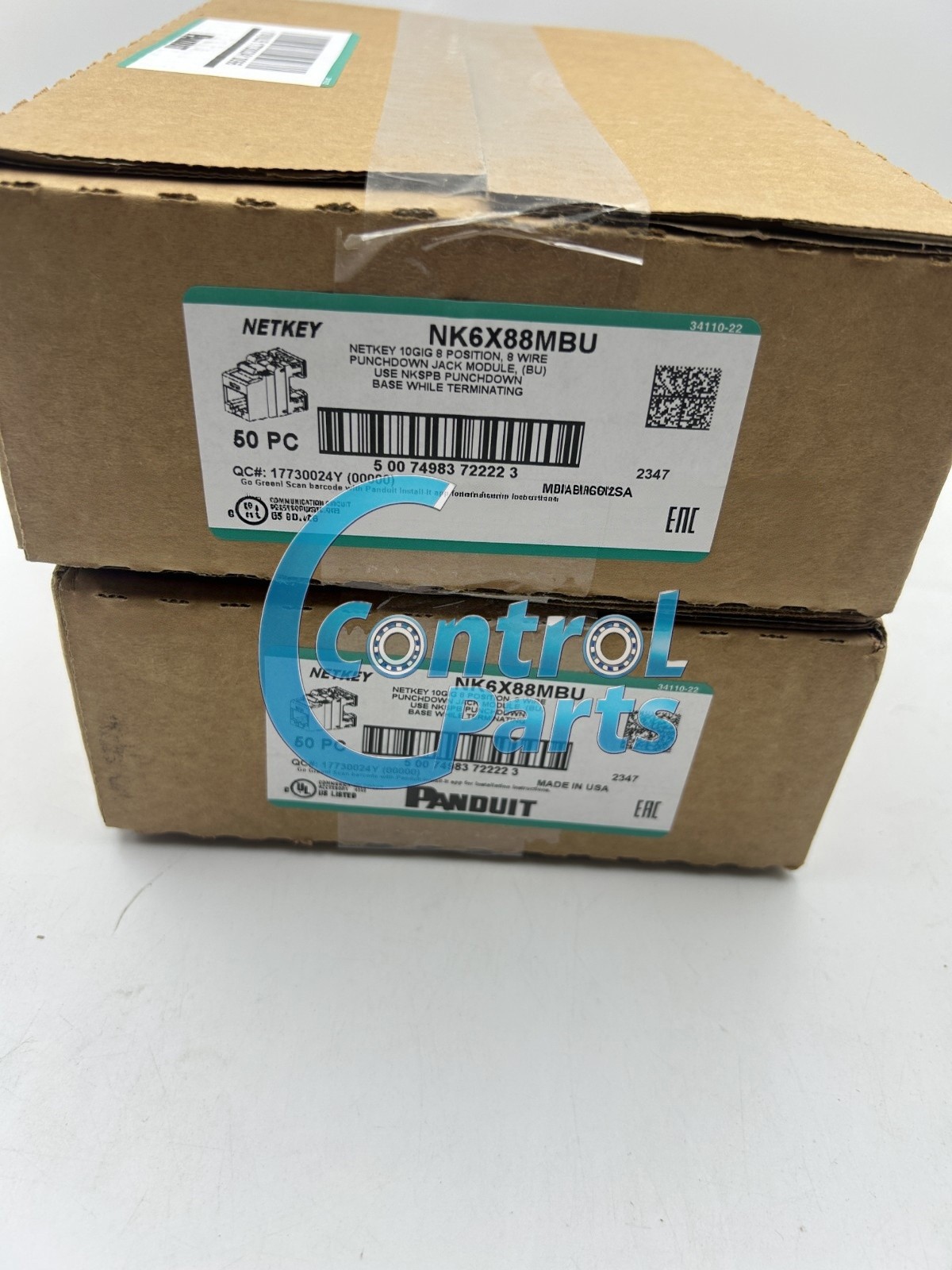 Panduit NetKey NK6X88MBU Cat6a Keystone Jack Blue Module (Qty 50) Fast delivery
