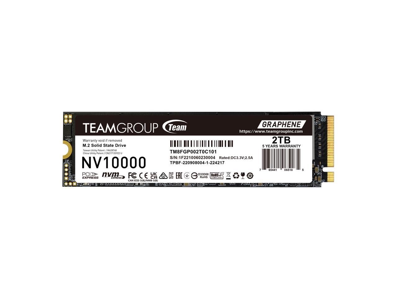 TEAMGROUP NV10000 2TB Gen5 PCIe 2280 NVMe Internal SSD-TM8FGP002T0C101