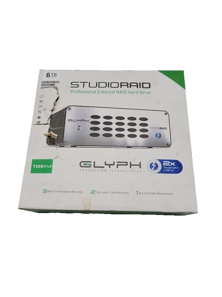 Glyph StudioRaid 6TB External HDD with Power Cord /68 hrs