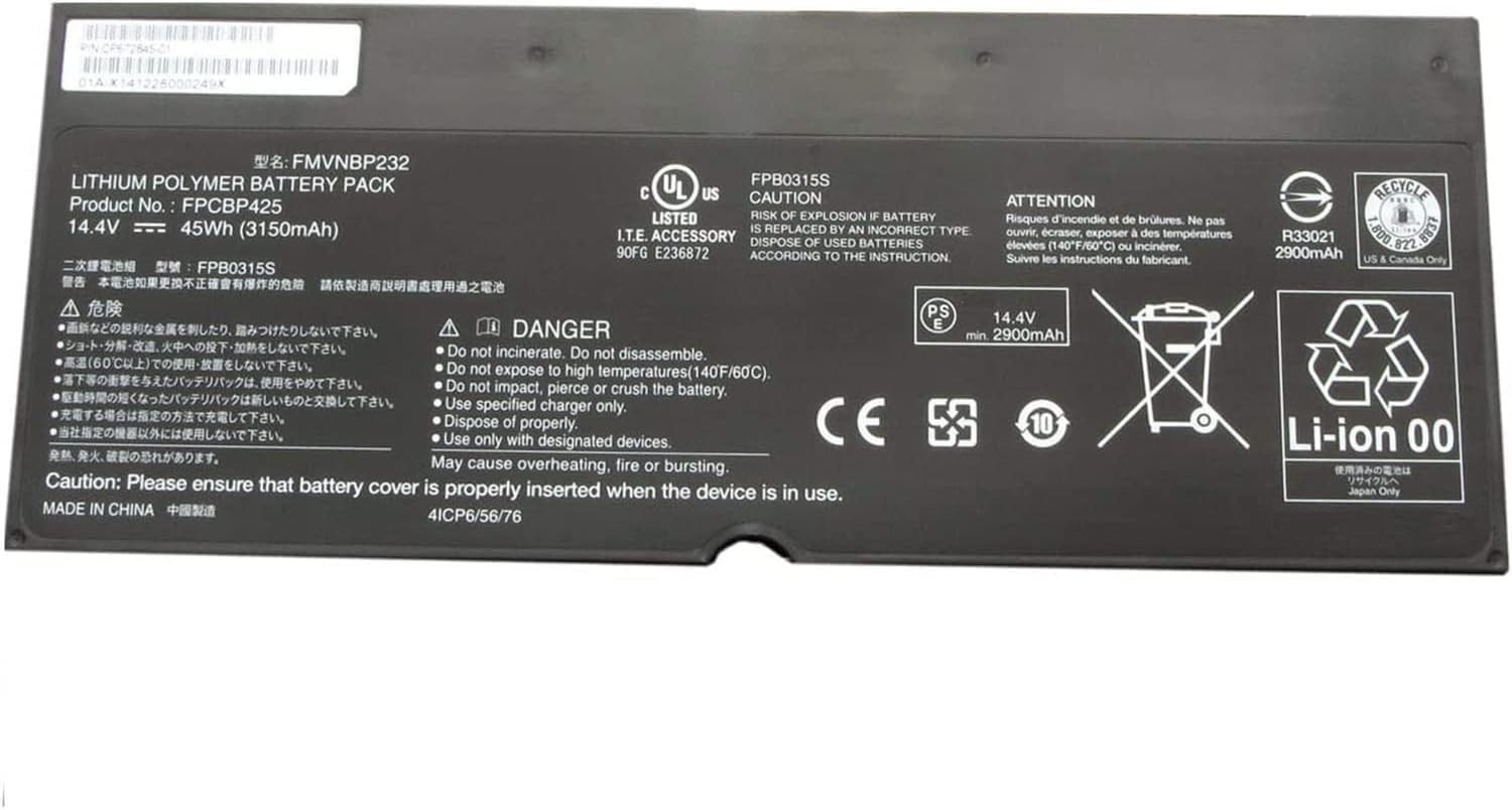 FPCBP425 FMVNBP232 FPB0315S Laptop Battery Replacement for Fujitsu LifeBook