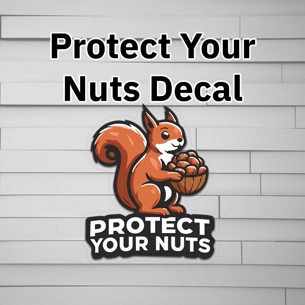 Protect Your Nuts Decal (Squirrel, sarcastic stickers, funny vinyl Sticker, Car