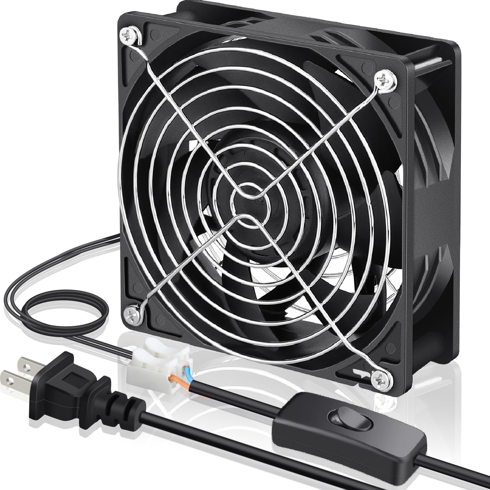 EC Cooling Fan, 120mm Fan, 120mm 38mm AC 110V 115V 120V 220V 240V, Dual Ball ...
