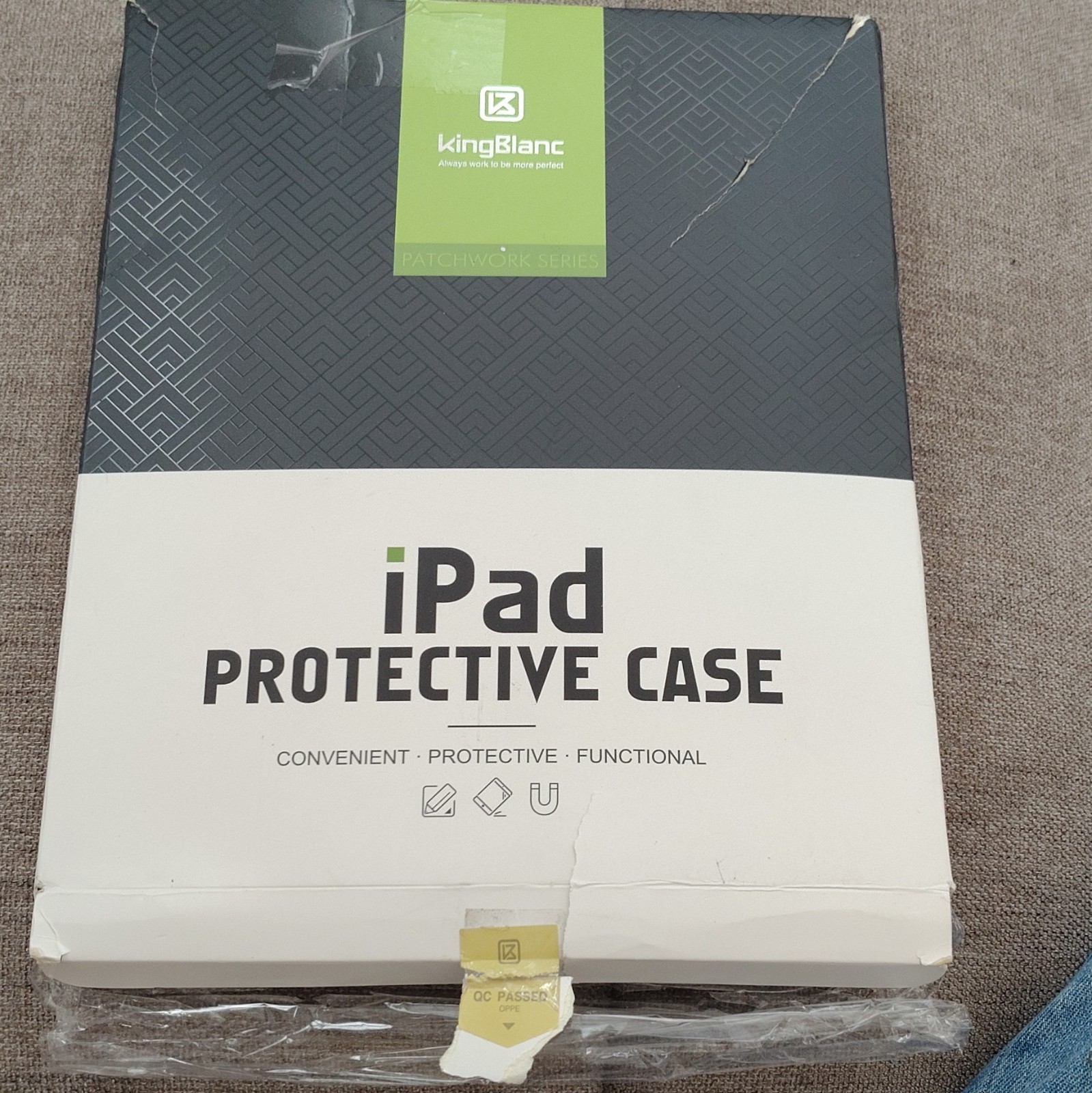 KingBlanc PU Leather Case for Apple iPad 12.9in Brown Stand Auto Sleep/Wake