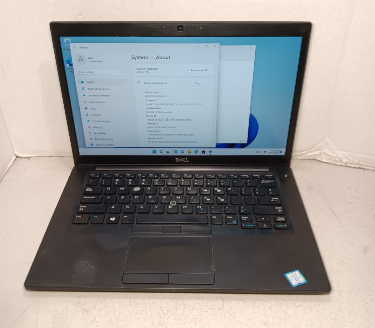Dell Latitude 7490 14" Laptop i5-8350U 1.70GHz 8GB RAM 256GB SSD Win11 #69