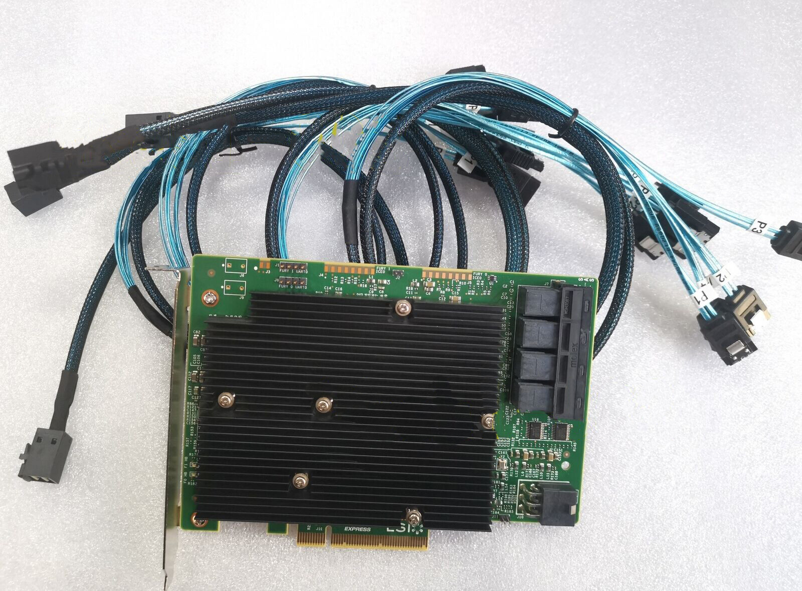 1set LSI SAS 9300-16I 12GB/S HBA BUS ADAPTER CARD IT Mode 4*SFF-8643 SATA Cable