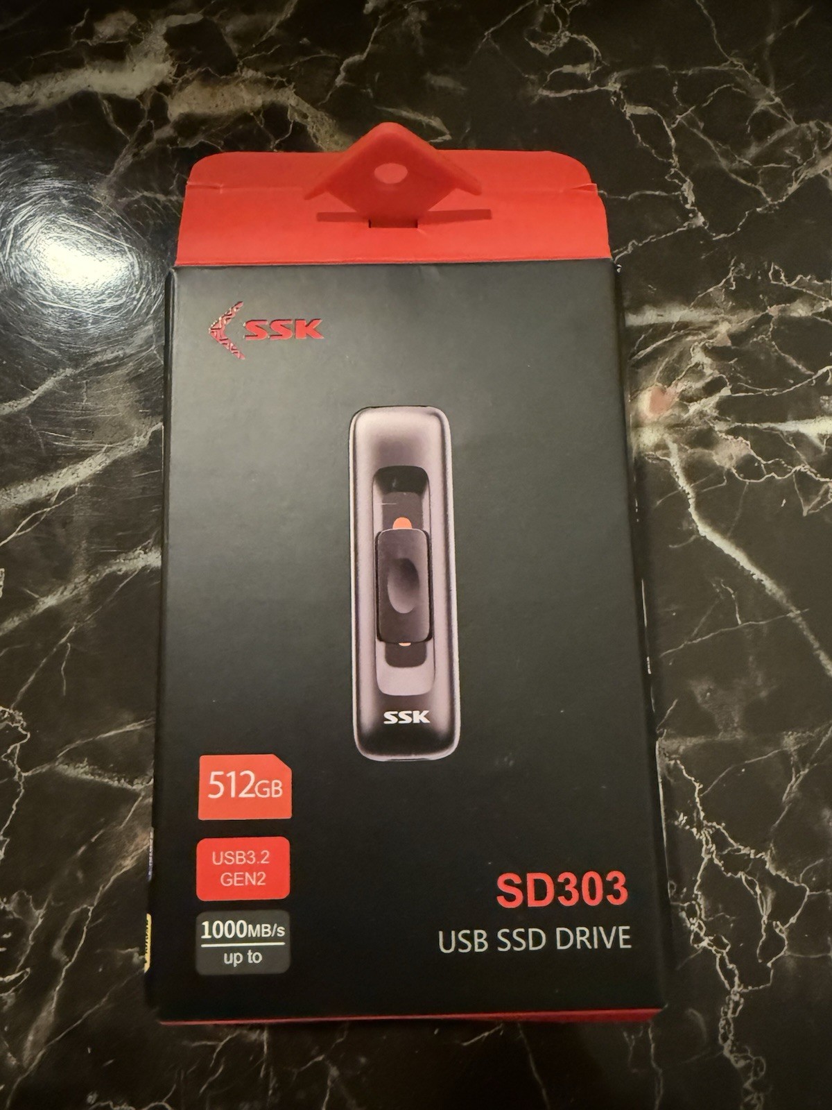 SSK SD303 512GB External SSD USB 3.2 Gen2 1000MB/s Keyring Gray