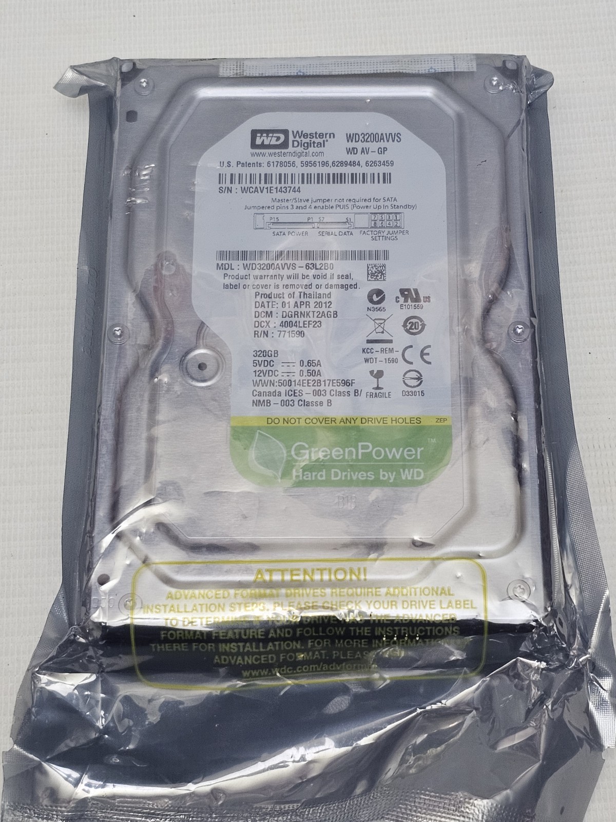 WD3200AVVS 320GB SATA 3Gbps 3.5" HDD – Western Digital AV-GP Hard Drive NEW