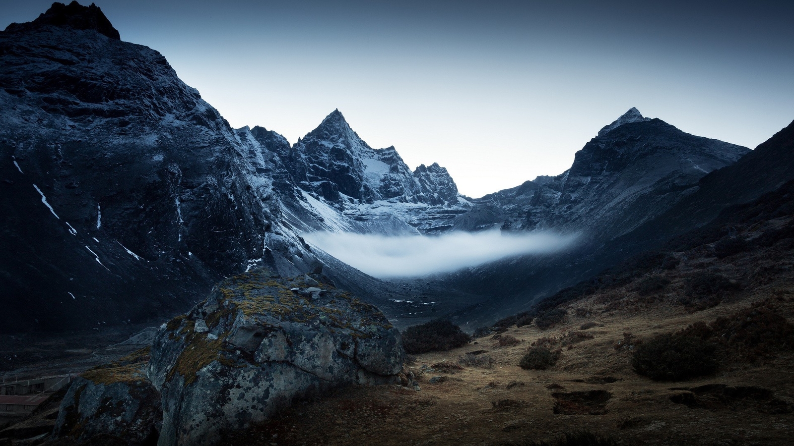 Landscape mountains mist nature rocks nepal snowy Custom Gaming Mat Desk