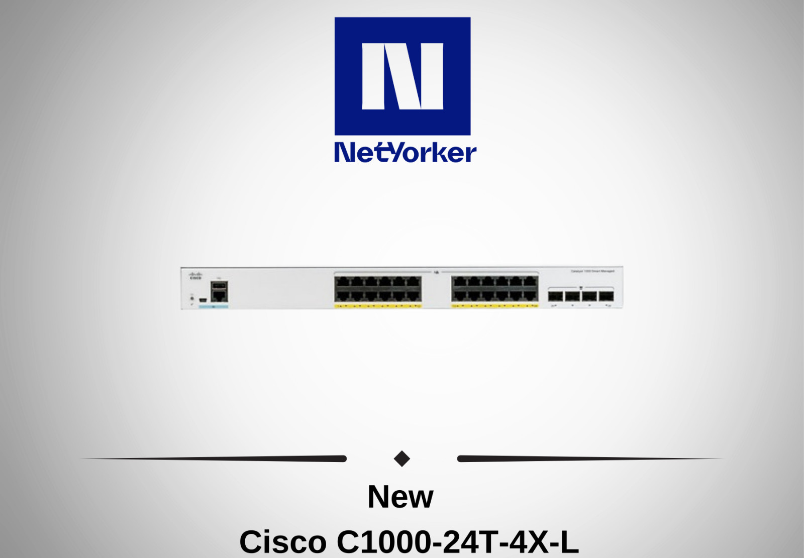 NEW Cisco C1000-24T-4X-L 24 Port Gigabit Ethernet + 4x 10G SFP+ L2 Switch