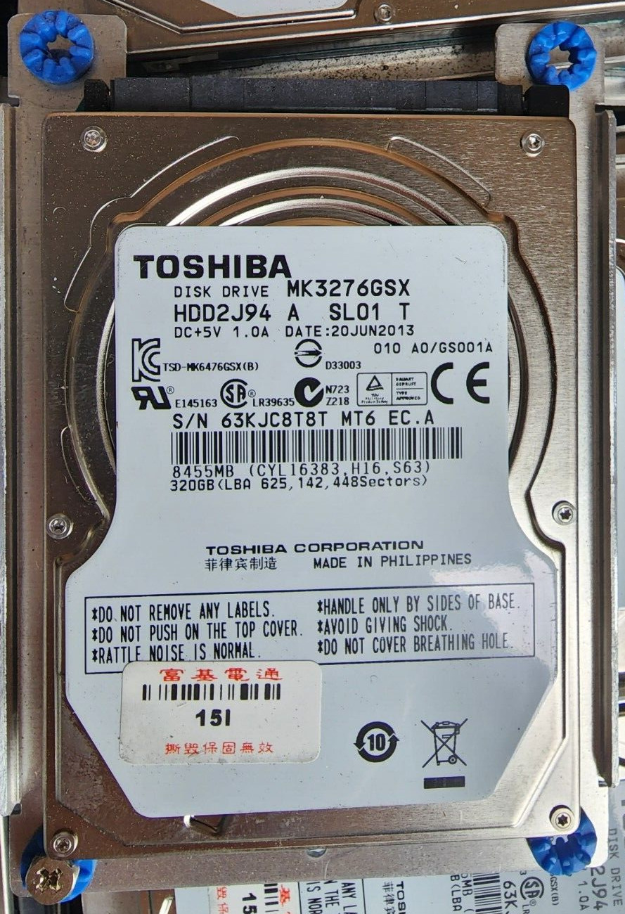 lot 15pcs Toshiba SATA II ,  320GB ,Internal, 5400RPM,2.5