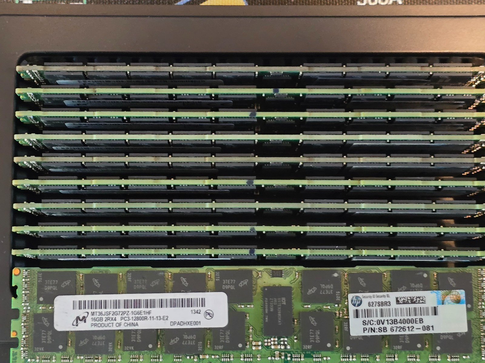 Lot of 10 16GB Micron MT36JSF2G72PZ-1G6E1HF PC3 1200R  HP# 672612-081