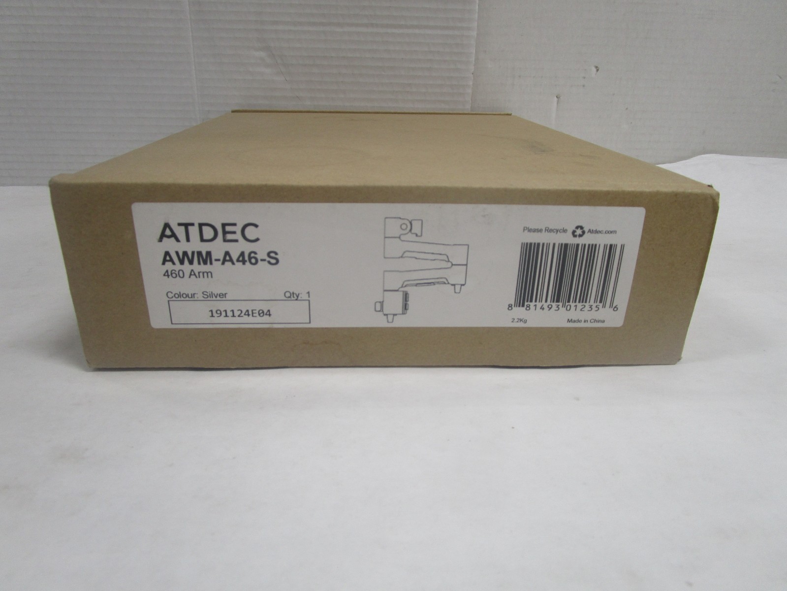 ATDEC AWM-A46-S  Heavy Duty Dynamic Arm  Silver 180 Degree Rotation Limiter NEW